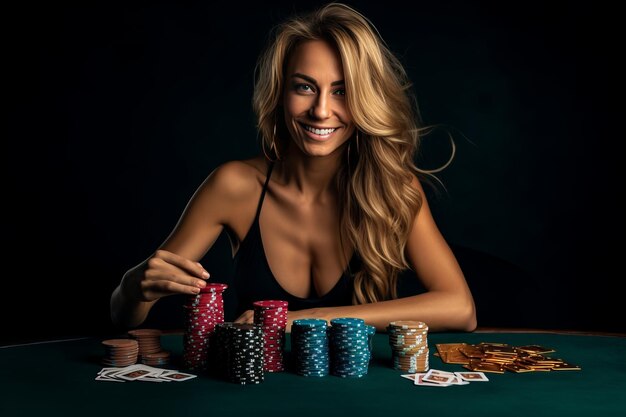 Photo the captivating countess a beautiful female player delving into wealth and wagers