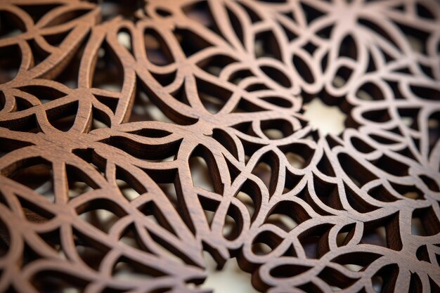 Captivating Craftsmanship Unveiled A CloseUp Exploration of Intricate Patterns on a LaserCut