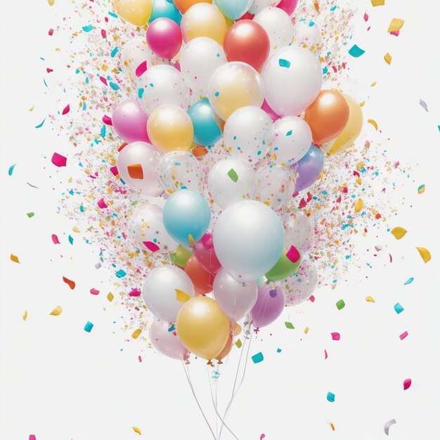 Captivating Design With Clear Balloons Filled With Colorful Confetti Adding a Touch Of Surprise