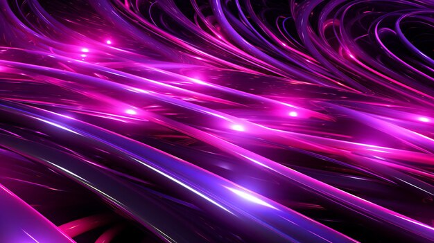 Foto accattivante sfondo digitale con linee astratte in neon viola e grigio che crea un design visivamente sorprendente e futuristico che mescola colori vivaci con un'estetica moderna generative ai