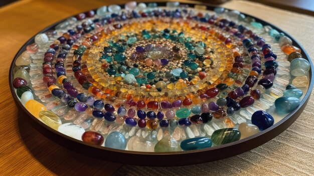 A captivating display of various healing crystals