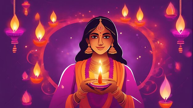 Captivating Diwali Celebrations Women Embrace Light and Floral Joy on Navratri and Diwali festival