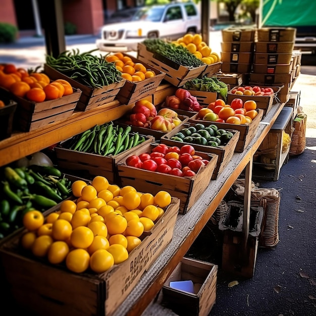 Captivating Farmers Market Photo Showcasing Fresh Produce Generative AI