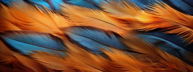 Captivating feather textures in vivid shades a closeup exploration of avian beauty AI Generative