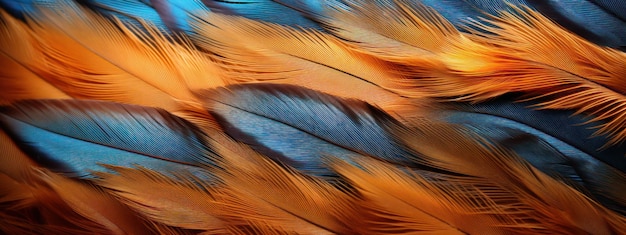 Captivating feather textures in vivid shades