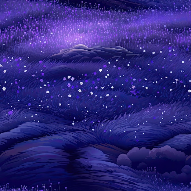 Captivating field of lavender under a starry sky