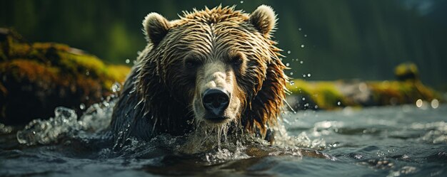 Captivating Footage Of A Mother Bear Fishing Wallpaper