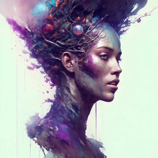 Captivating futuristic woman illustration a vision of tomorrow's beauty