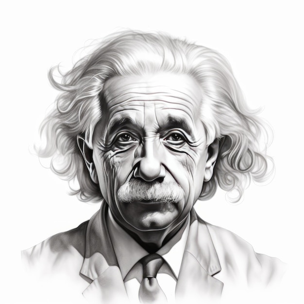 The Captivating Gaze of Albert Einstein A Visionary Perspective in Clear Lines