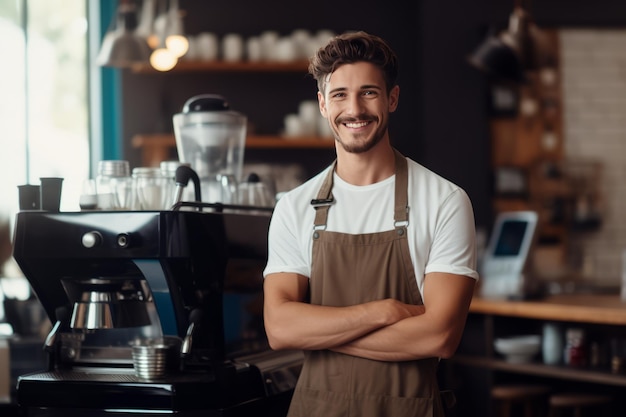 A Captivating Glimpse into the Buzzing World of Cafe Delights A Cheerful Barista Stealing the Spotl