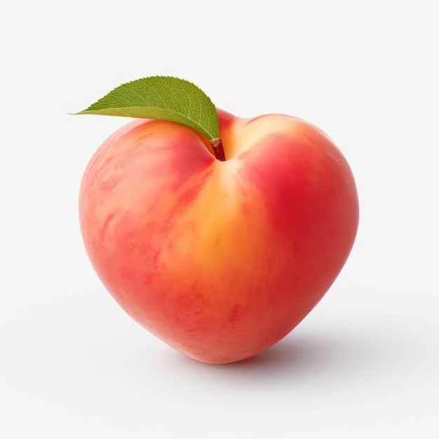 Captivating HeartShaped Peach Stunning 4K HD Resolution on White Background PNG