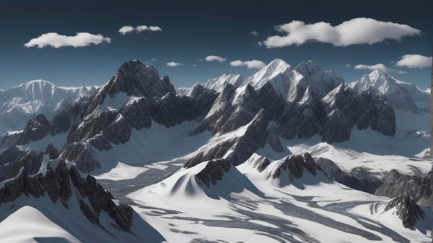 Увлекательные горы с высоким контрастом в ошеломляющем разрешении 8K