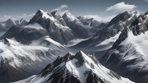Увлекательные горы с высоким контрастом в ошеломляющем разрешении 8K