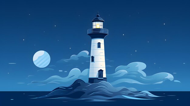 Photo captivating illustration of a lighthouse