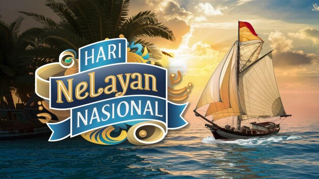 A captivating image of a bright and colorful Hari Nelayan Nasional