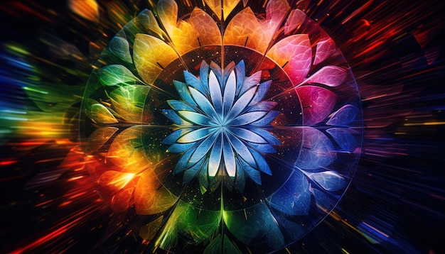 A captivating image where various media images are refracted through a kaleidoscope