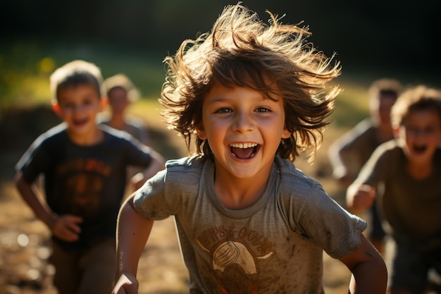 Captivating images of children at playfilled with joy