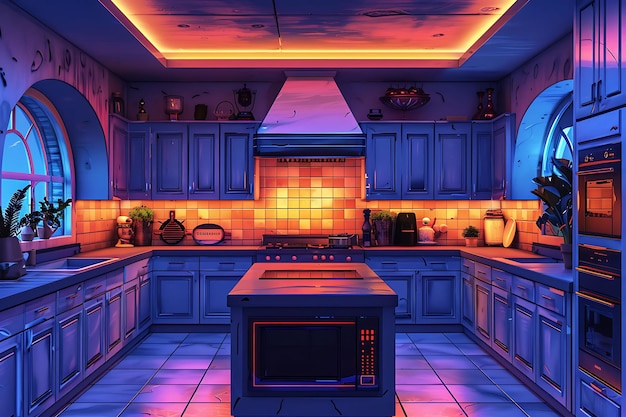 Captivating Interior Room Design Exploring Neoninfused Modern Rooms with VR Art