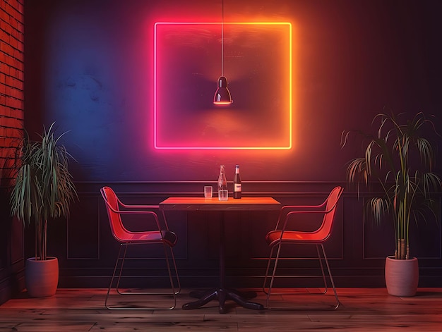 Captivating Interior Room Design Exploring Neoninfused Modern Rooms with VR Art