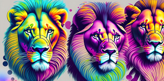 Очаровательные иллюстрации льва Всемирный день защиты животных Художественные исследования