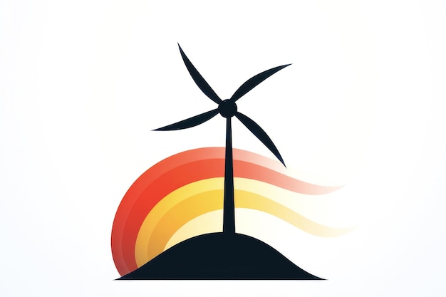 A captivating logo design featuring a modern wind turbine representing alternative and sustainable energy solutions for a greener future