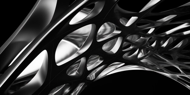 Увлекательная металлическая скульптура монохроматическая элегантность и текстура AI Generative