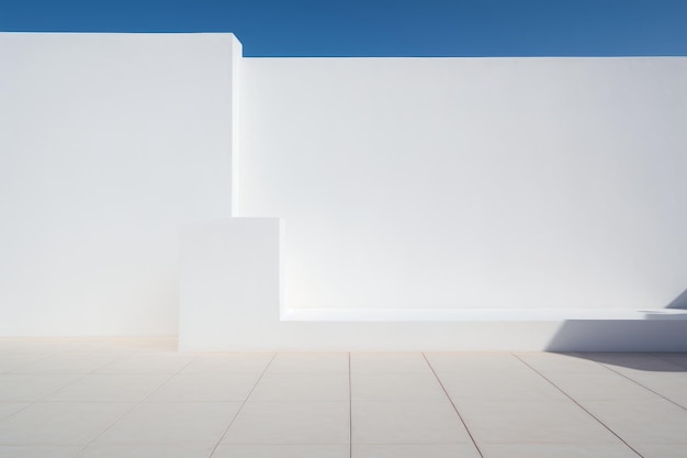 Foto minimalismo accattivante abbracciando la serenità di una parete bianca foto in ar 32