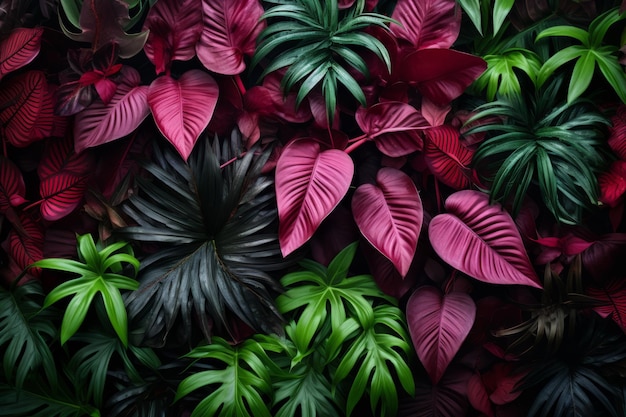 魅力 的 な 自然 芸術 没入 できる 熱帯 の 葉 花 の ジャングル の パターンAR 32