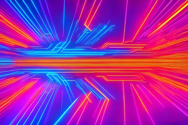 A captivating neon light abstract background pulsating with vibrant colors and intricate patterns