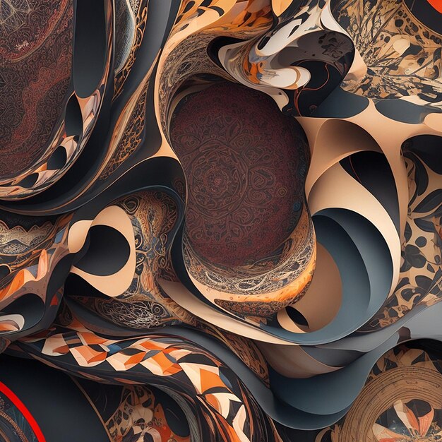 A captivating pattern of abstract shapes and textures creating a unique and visual experience