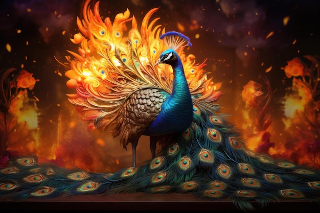 Captivating Peacock bird art Generate Ai