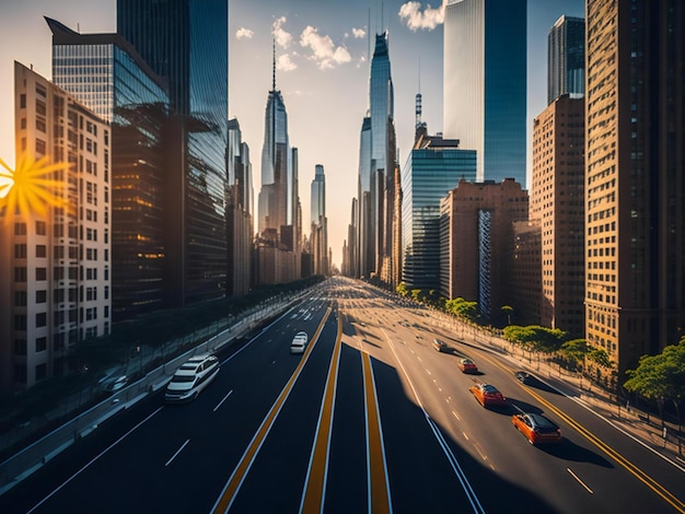 A captivating photograph showcasing an expansive asphalt road