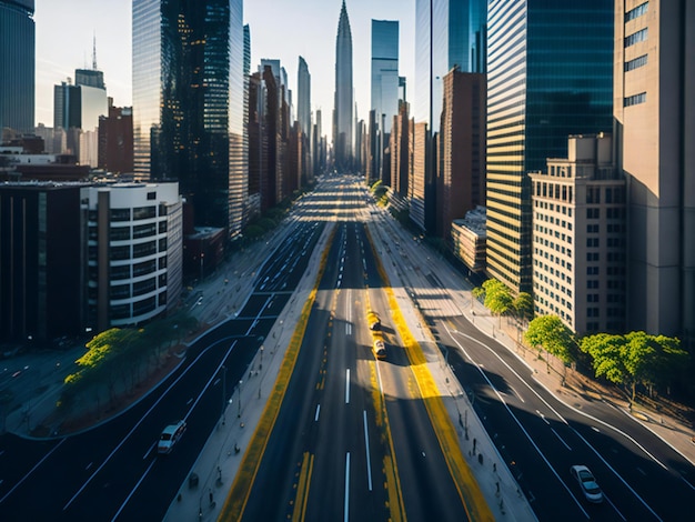 A captivating photograph showcasing an expansive asphalt road