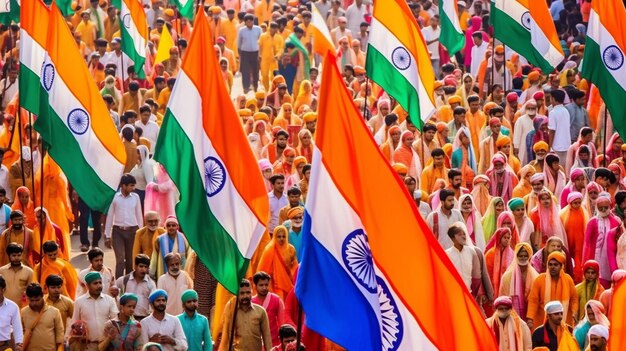 A captivating photograph that showcases India's rich cultural tapestry on Independence Day Colorful