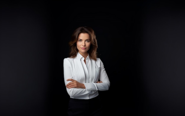 A Captivating Portrait of an Elegant Businesswoman Generative AI