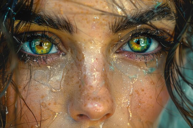 Photo a captivating portrait imbued with the depth of human emotion reflected in the eyes