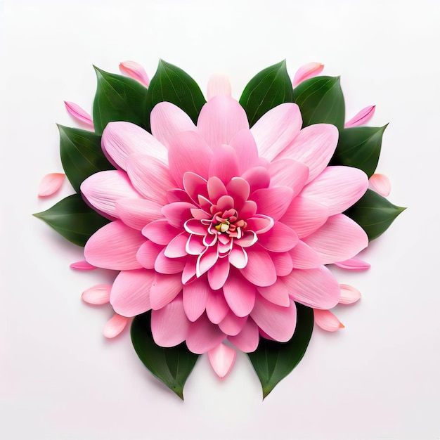 Captivating Rose Heart Illustration White Background Generative AI