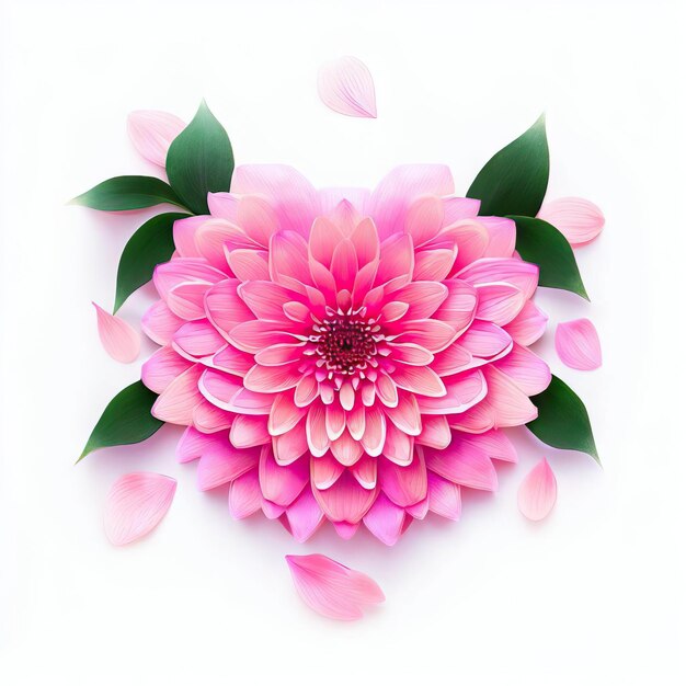 Captivating Rose Heart Love on White Background Generative AI