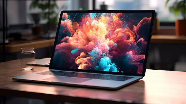 A captivating shot of digital artwork on a computer screen or tablet