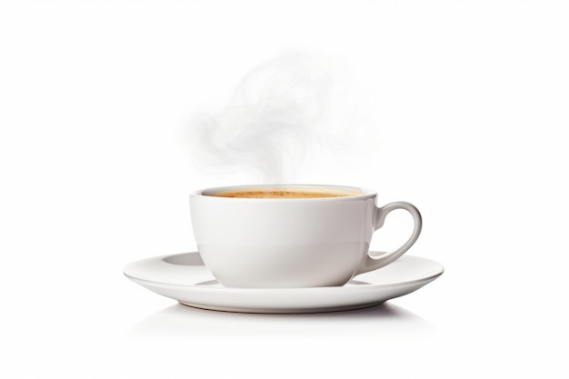 Captivating Simplicity A Perfect White Coffee Cup Steam Rising Isolated on a Clean Canvas ar 3