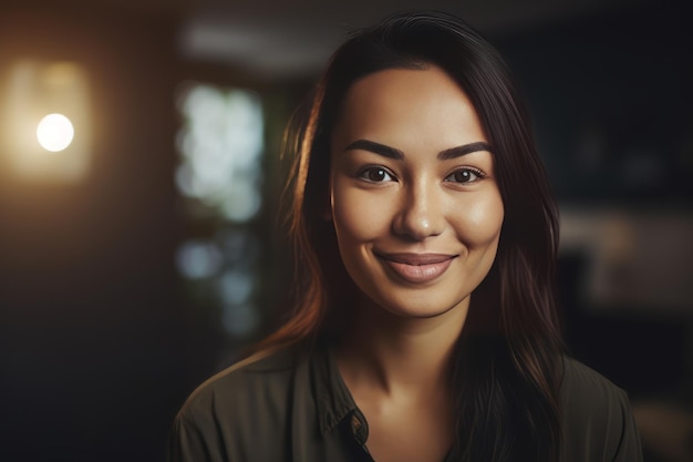 The Captivating Smile A multicultural female business owner working with serenity amidst