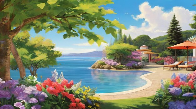 captivating summer landscape that radiates the joy and beauty of the season