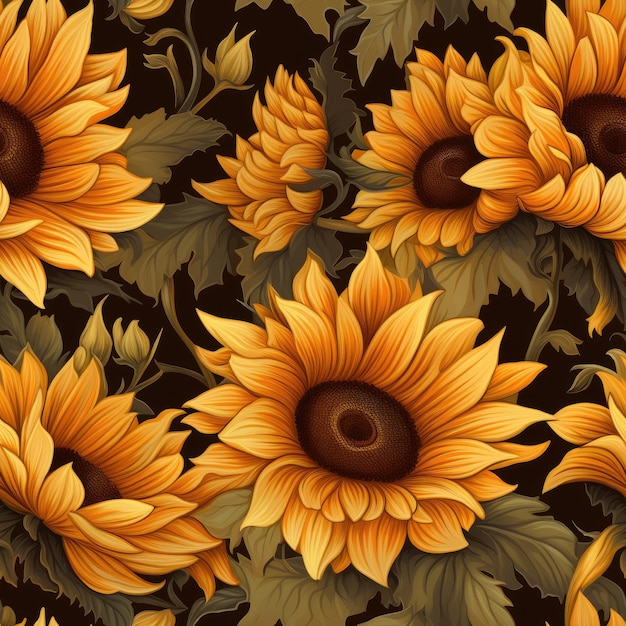 Captivating sunflowers bathed in warmth