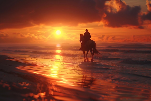 Captivating sunset horseback rides along the beach