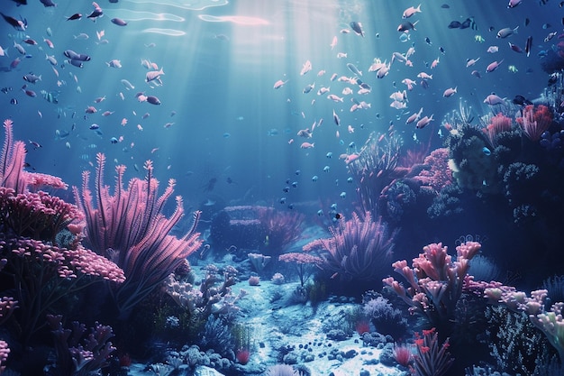 Captivating underwater scenes in coral reefs