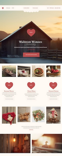 사진 매력적인 발렌타인 테마 웹 레이아웃 디자인 및 웹 사이트 개념  ⁇ 만적 인 다양한 스타일
