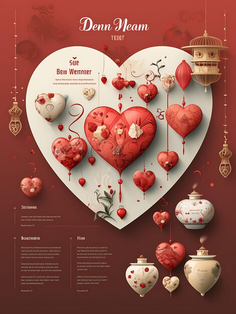 Photo captivating valentine theme web layout design and concept for websites romantic diverse styles