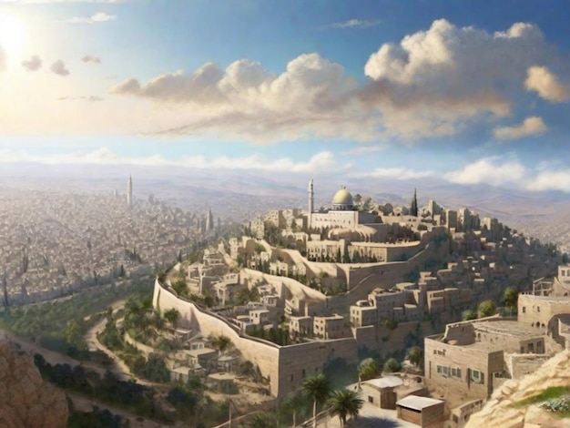 역사 와 문화 가 풍부 한 도시 인 예루살렘 의 매혹적 인 전망