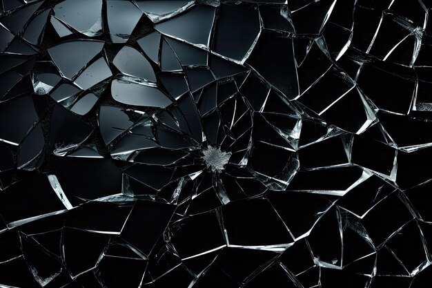 Captivating Visuals Embracing the Elegance of Shattered Glass on a Black Background