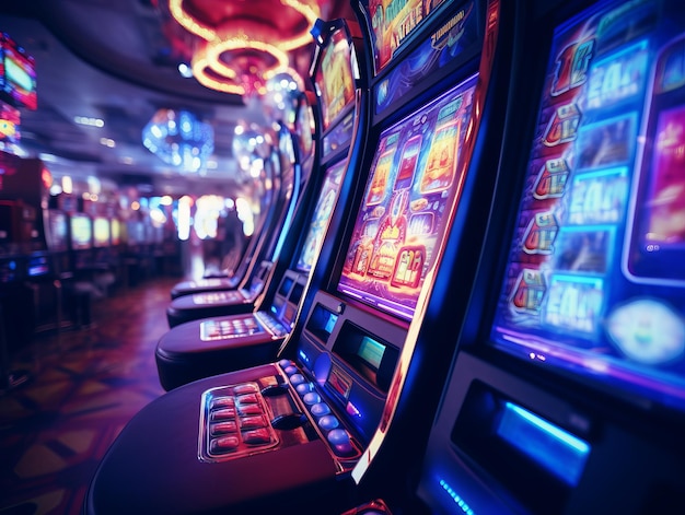 Captivating Visuals of a Professional Big Screen Video Slot Machine A CloseUp Shot Emphasizing Dep